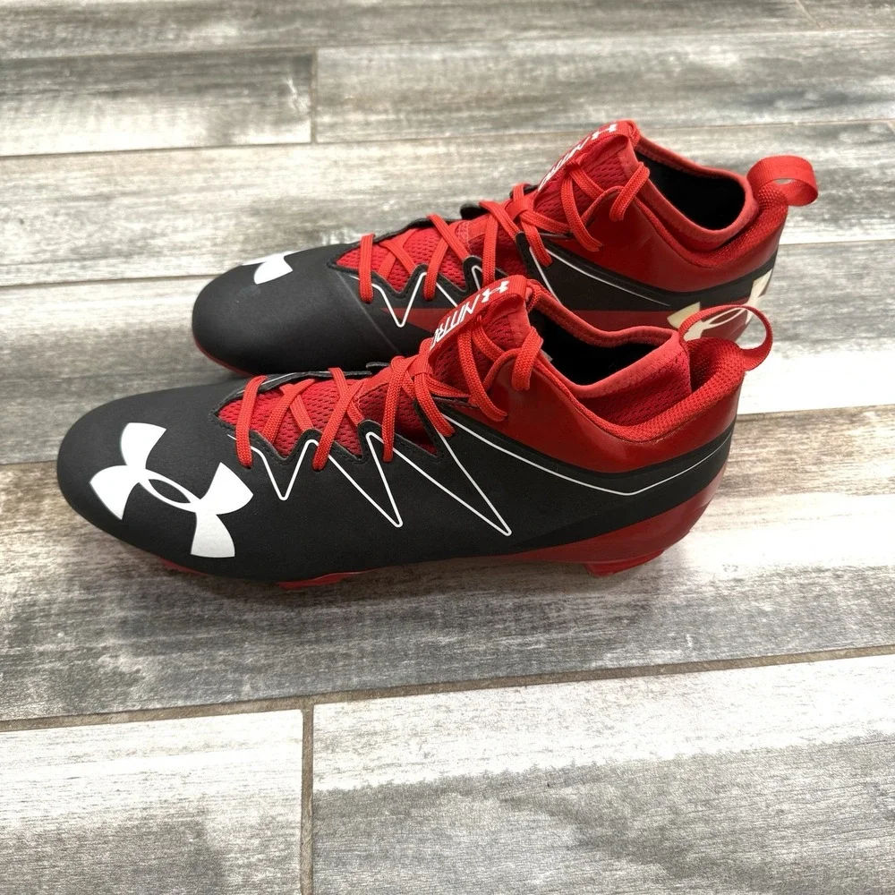 Under Armour‎ Nitro Mid SMS Sample Red Football Cleats 1269717-061 Sz 13 New